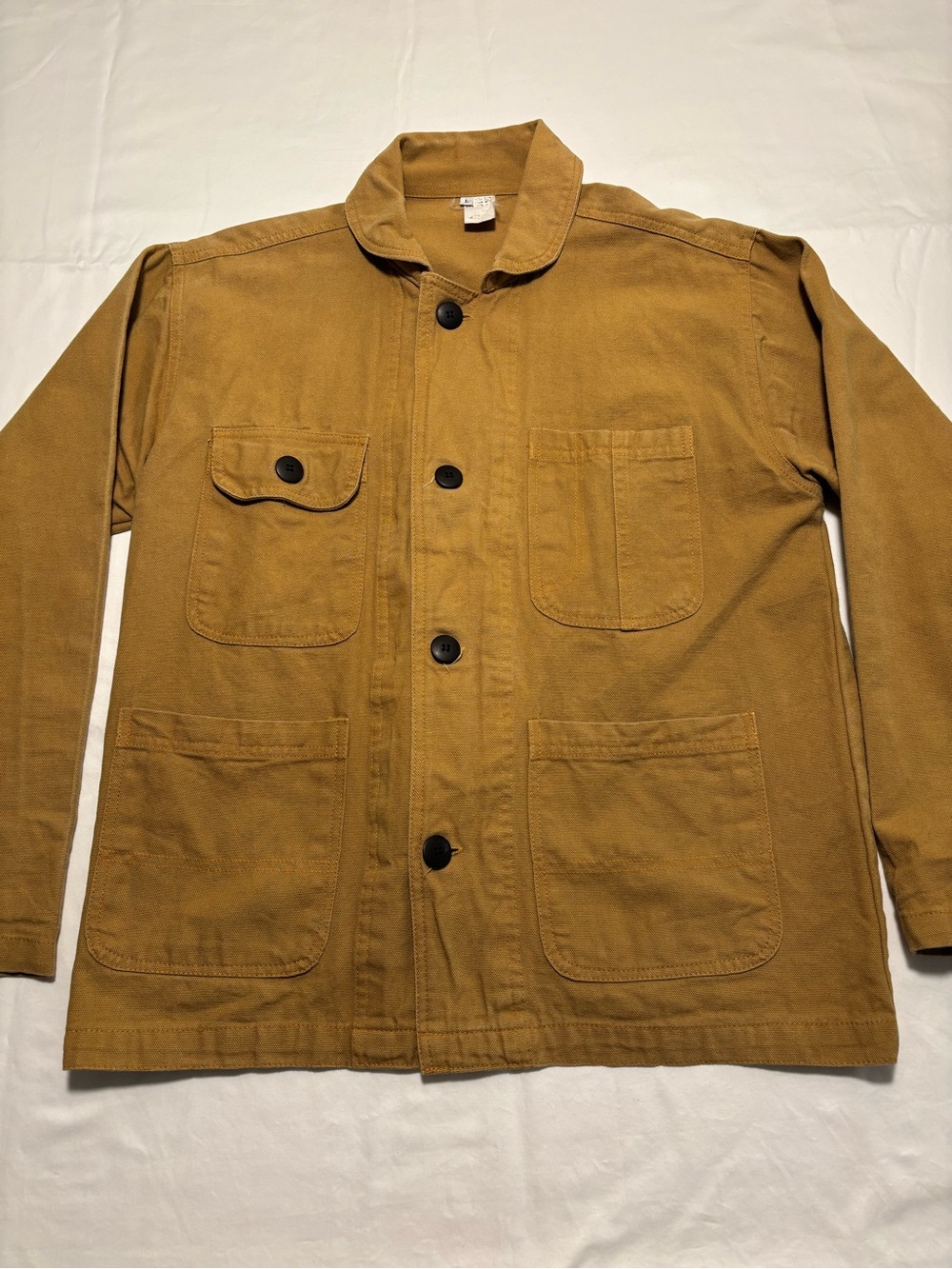 Men's Canvas Chore Jacket in Mustard Brown